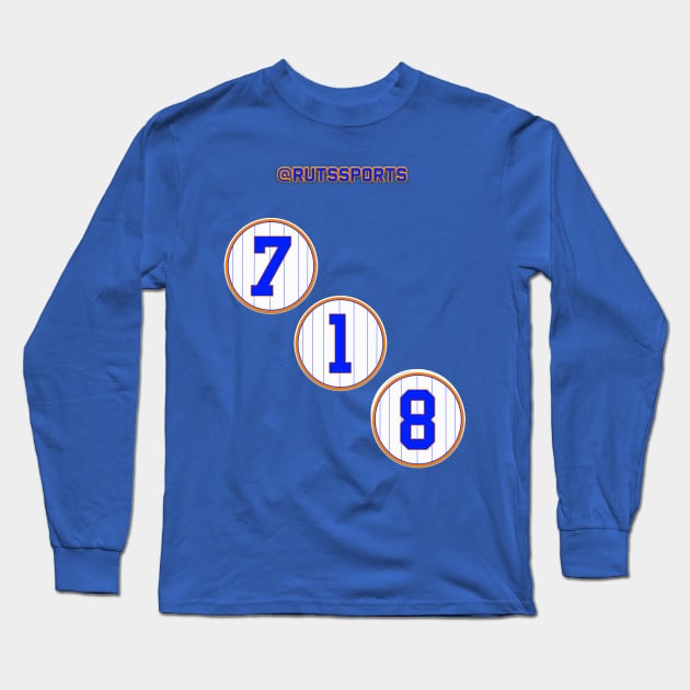 Rep Your Area Code (NY NL 718) Long Sleeve T-Shirt by RUTSSports